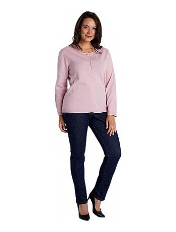 Gilet cardigan boutonné court uni