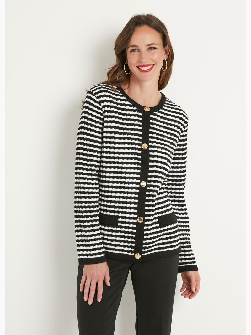 Chemise Cardigan Motif Zèbre Mousseline De Soie NY Collection Taille M - Occasion Très Bon État