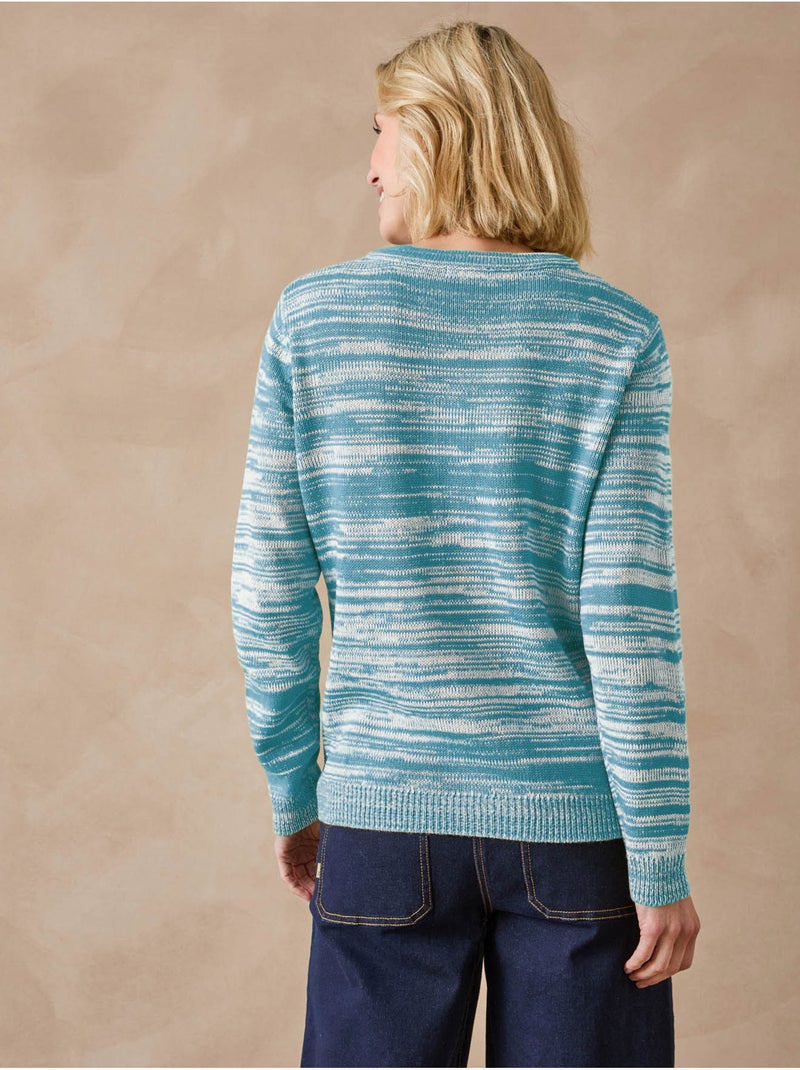 Gilet cardigan chaud col rond - daxon Bleu - Kiabi