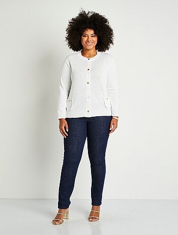 Gilet cardigan court boutonné - Afibel