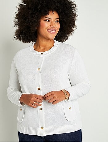 Gilet cardigan court boutonné - Afibel