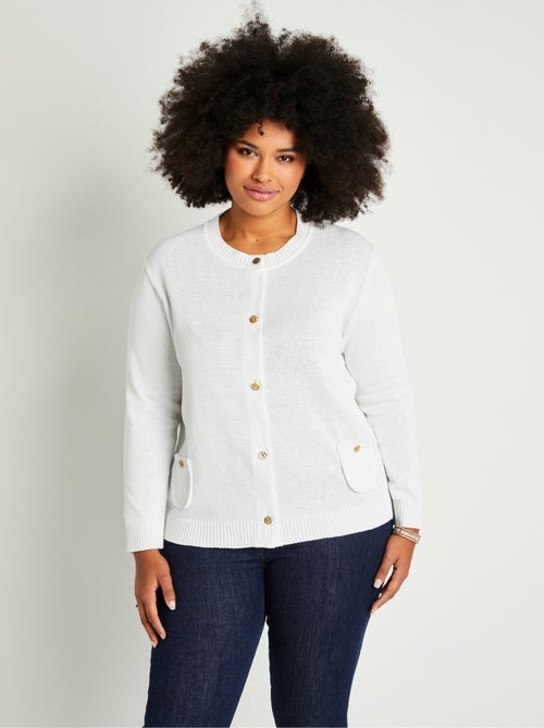 Gilet cardigan court boutonné - Afibel - Kiabi
