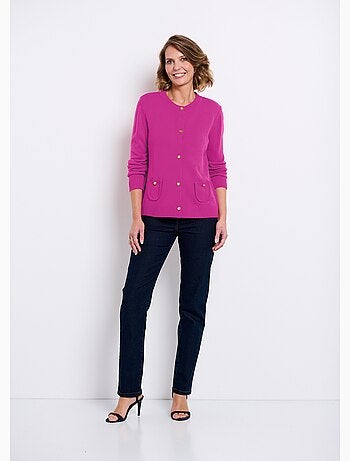 Gilet cardigan court boutonné - Afibel