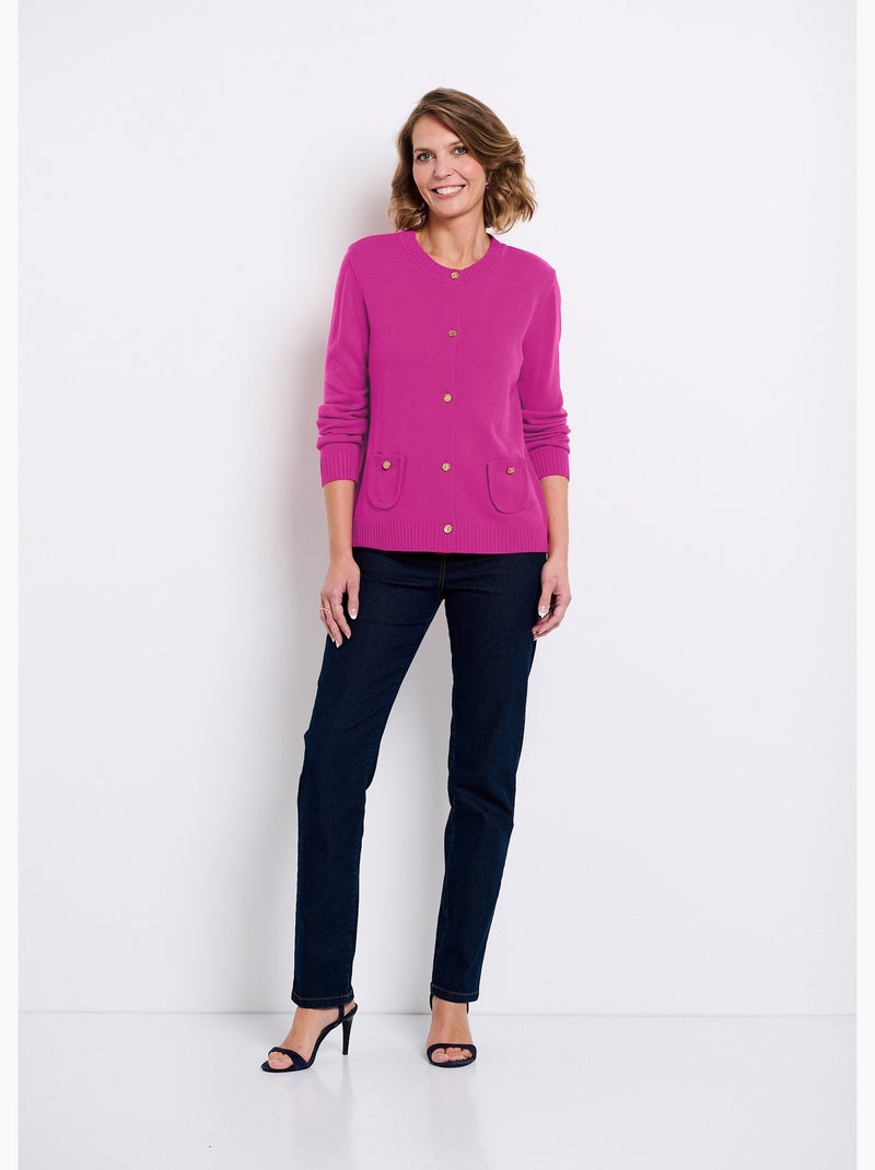 Gilet cardigan court boutonné - Afibel Parme - Kiabi