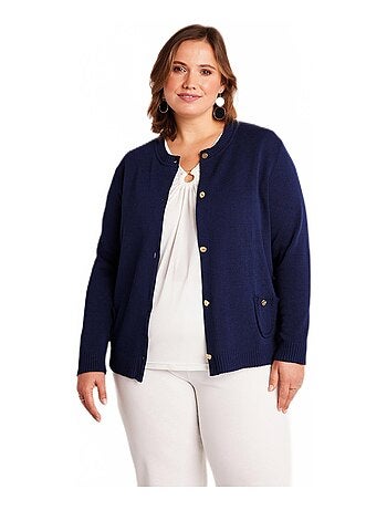 Gilet cardigan court boutonné