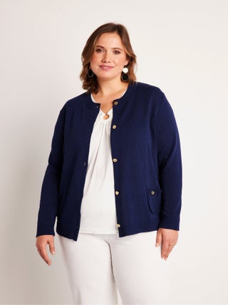 Gilet cardigan court boutonné