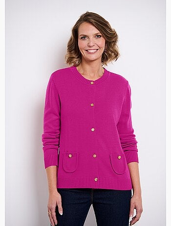 Gilet cardigan court boutonné