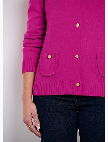 Gilet cardigan court boutonné