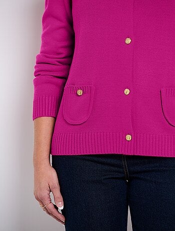 Gilet cardigan court boutonné