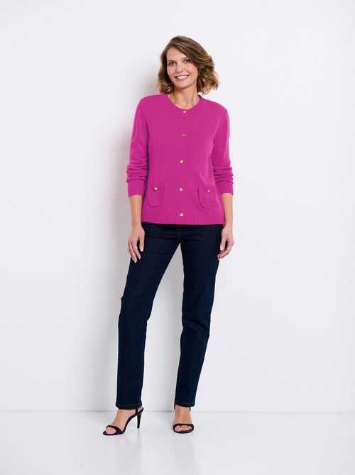 Gilet cardigan court boutonné - Kiabi