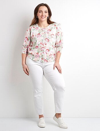 Gilet cardigan doux col rond boutonné - Afibel