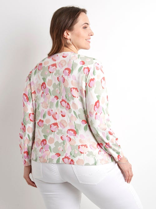 Gilet cardigan doux col rond boutonné - Afibel - Kiabi