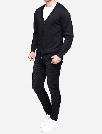 Gilet cardigan en tissu doux - Frilivin