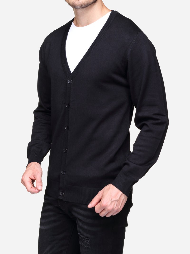 Gilet cardigan en tissu doux - Frilivin Noir - Kiabi