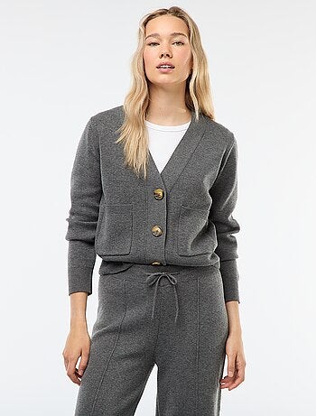 Gilet cardigan en tricot ottoman