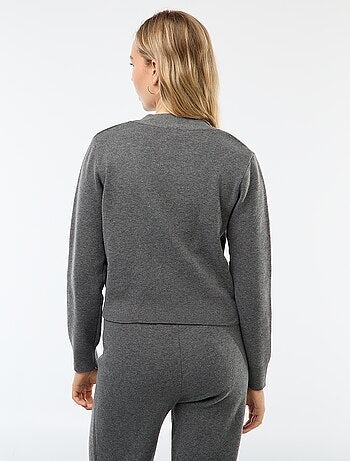 Gilet cardigan en tricot ottoman