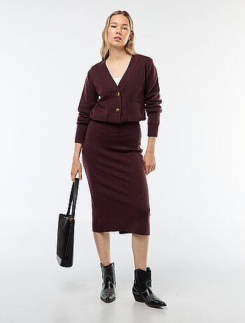 Gilet cardigan en tricot ottoman