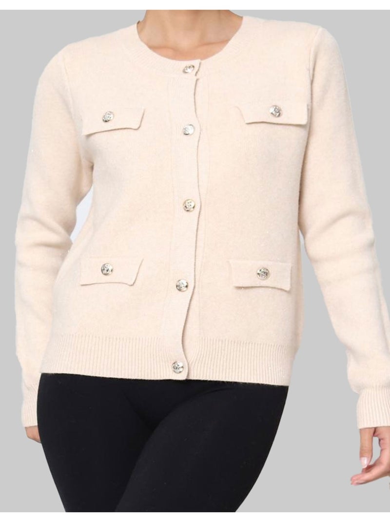 Gilet Cardigan Kebello Beige - Kiabi