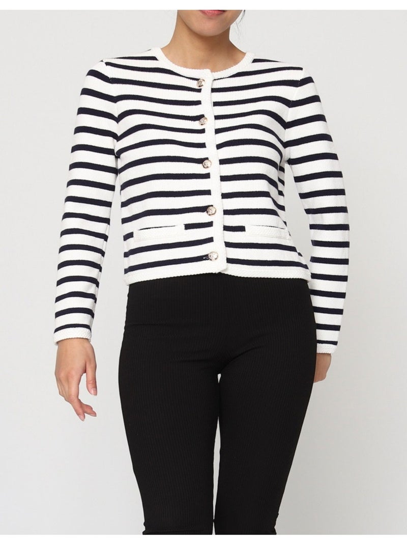 Gilet Cardigan Kebello Blanc - Kiabi