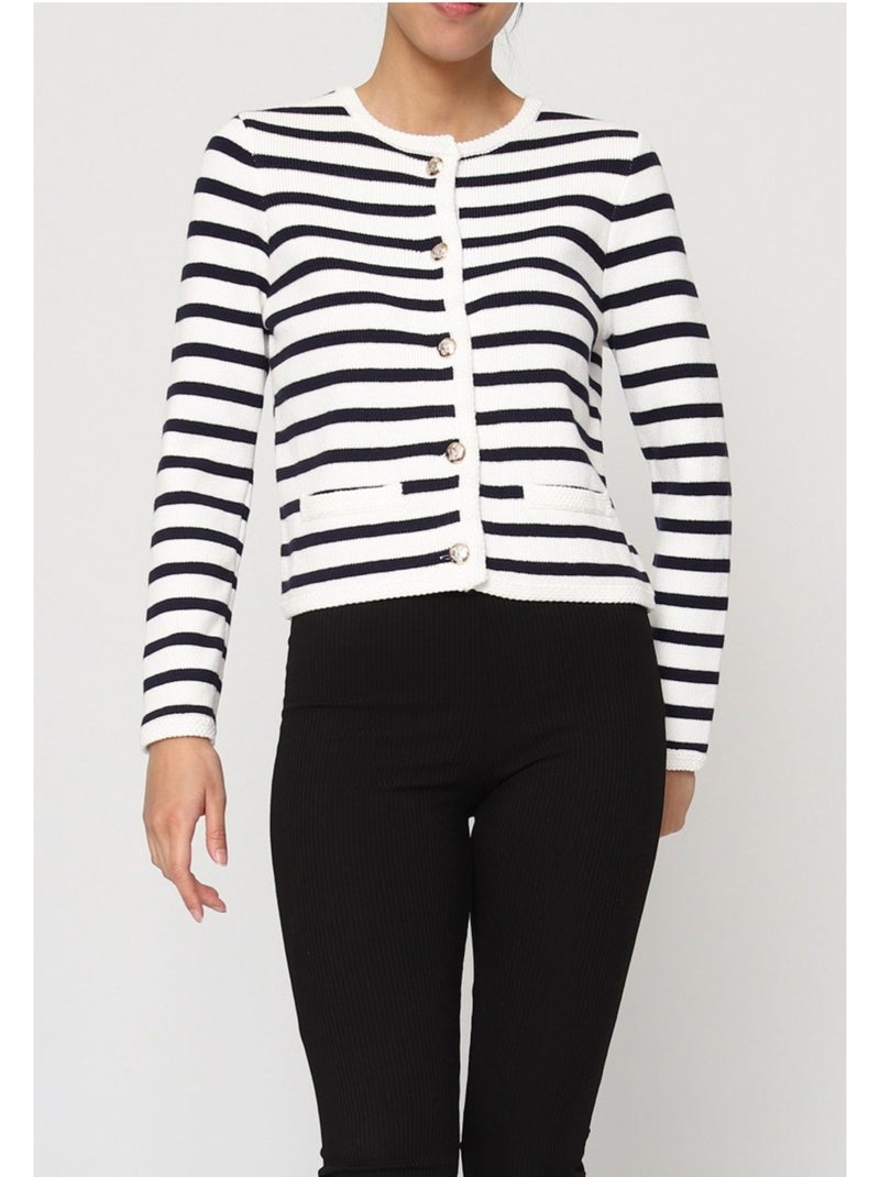Gilet Cardigan Kebello Blanc - Kiabi