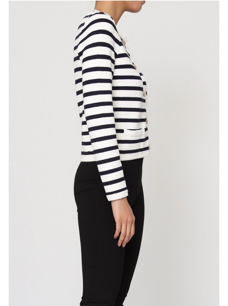 Gilet Cardigan Kebello Blanc - Kiabi