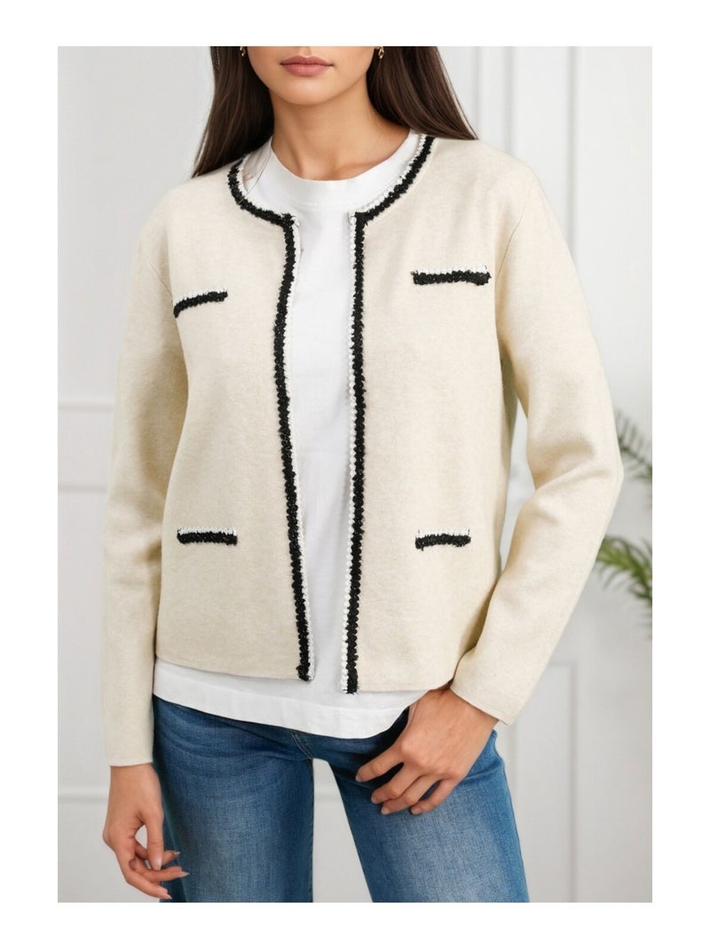 Gilet Cardigan Kebello Blanc - Kiabi