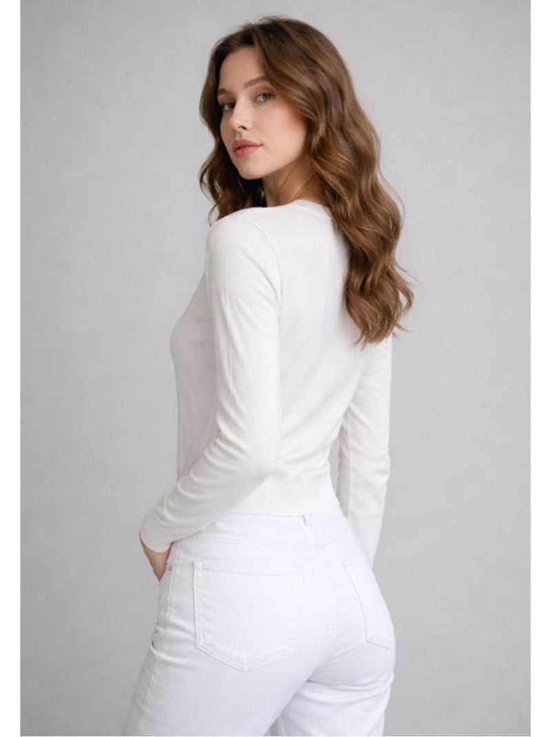 Gilet Cardigan Kebello Blanc - Kiabi