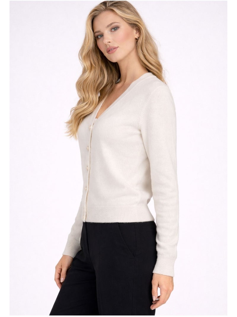 Gilet Cardigan Kebello Blanc - Kiabi