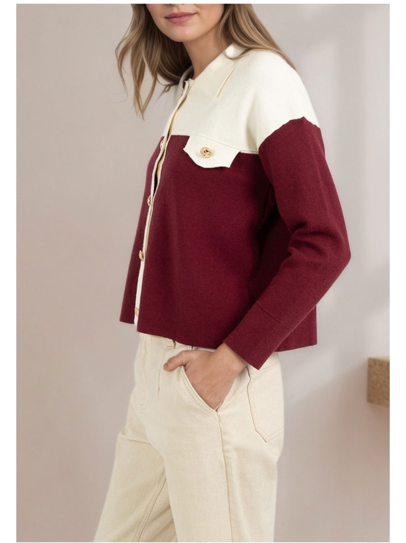 Gilet Cardigan Kebello Bordeaux - Kiabi