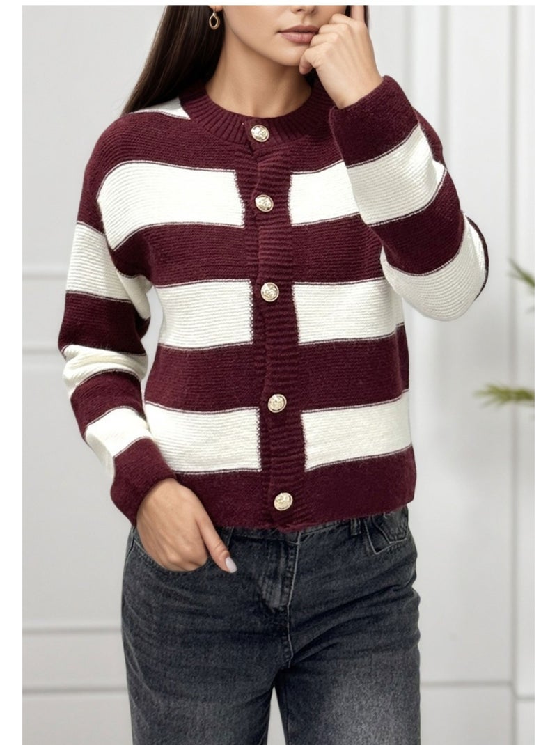 Gilet Cardigan Kebello Bordeaux - Kiabi