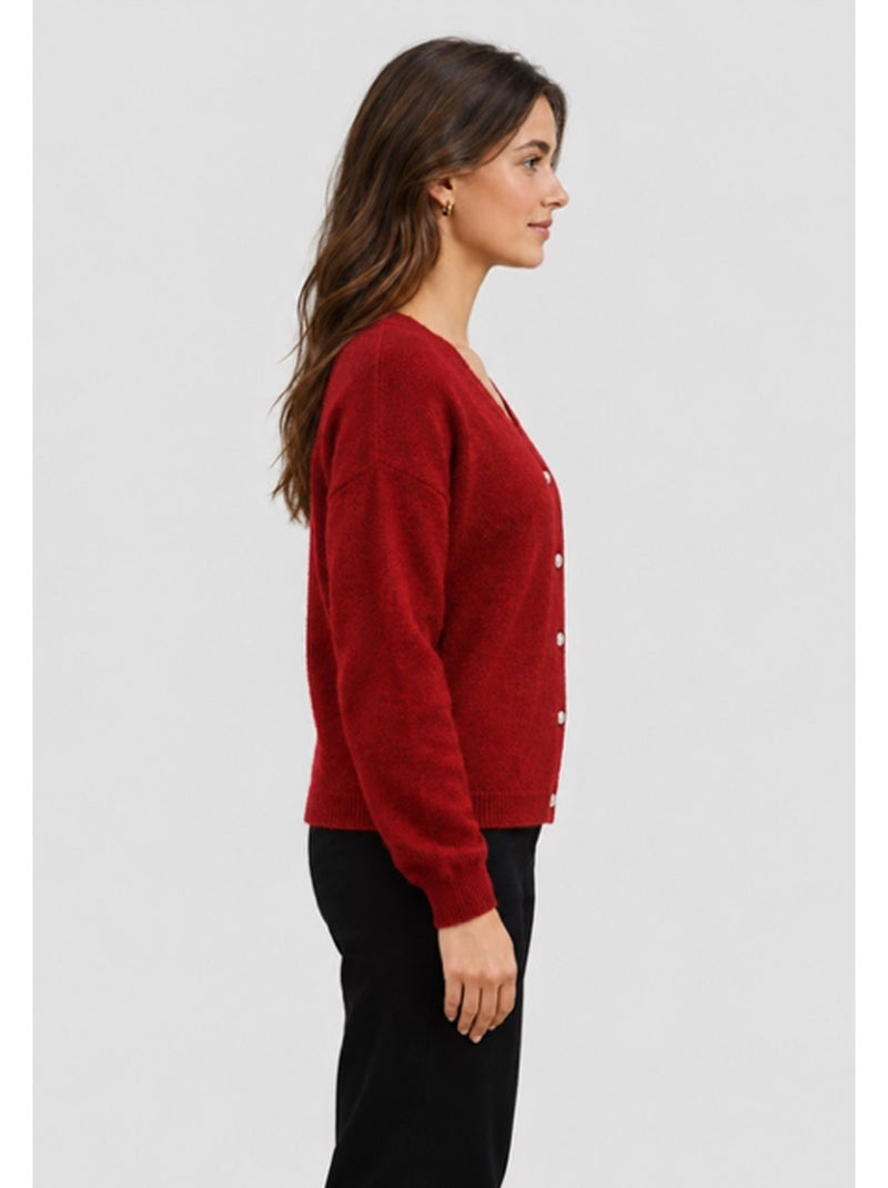 Gilet Cardigan Kebello Bordeaux - Kiabi