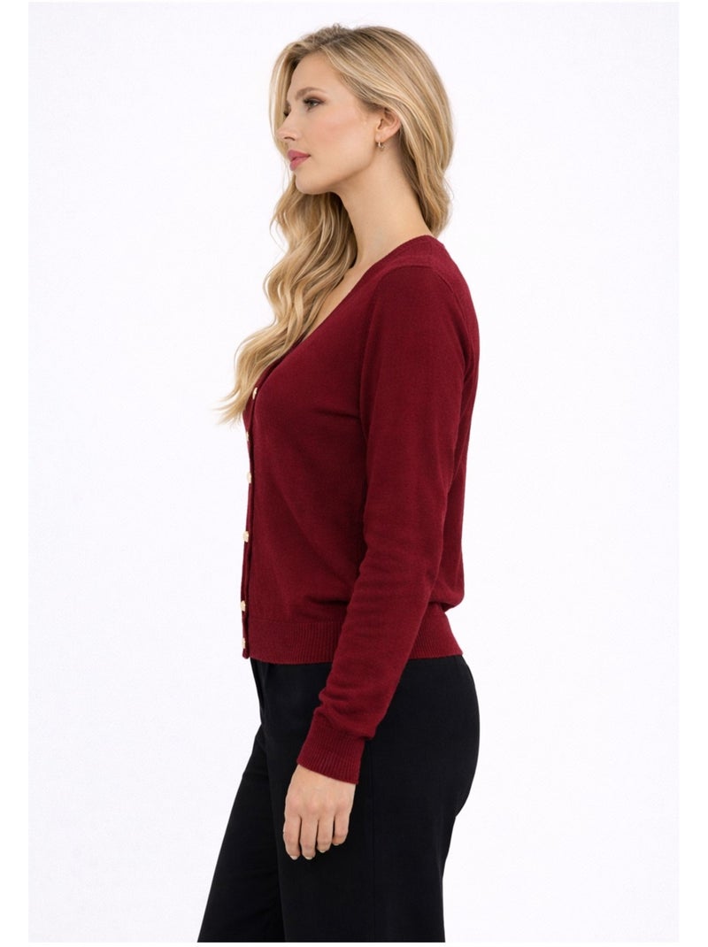 Gilet Cardigan Kebello Bordeaux - Kiabi