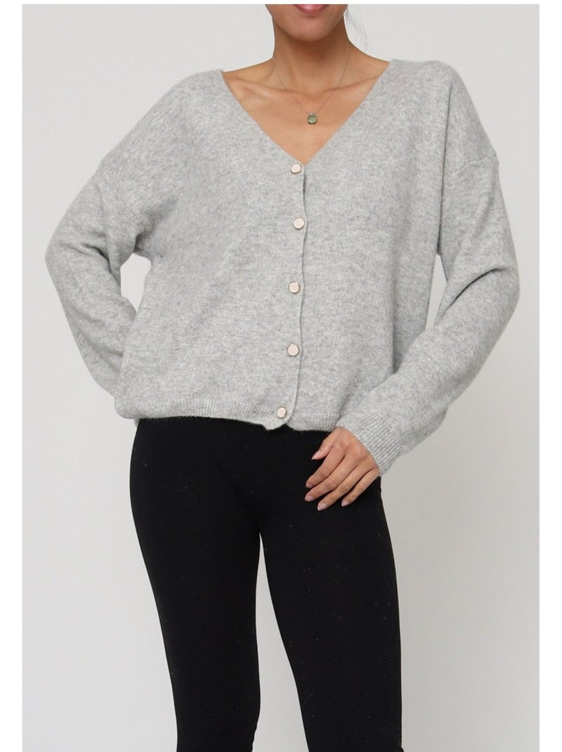 Gilet Cardigan Kebello Gris - Kiabi