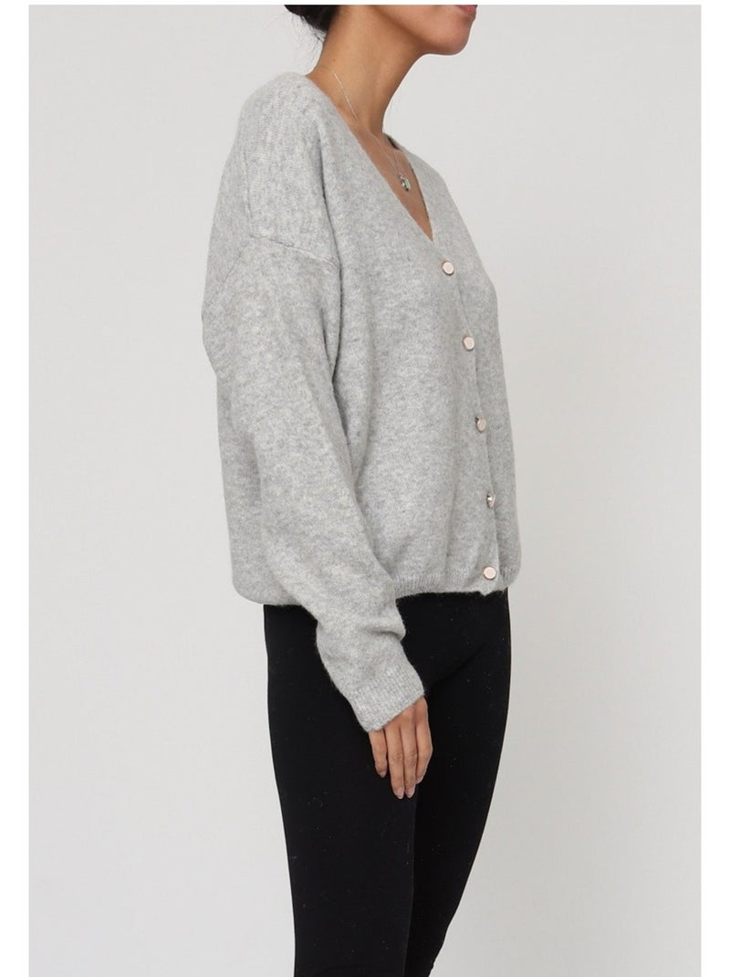 Gilet Cardigan Kebello Gris - Kiabi