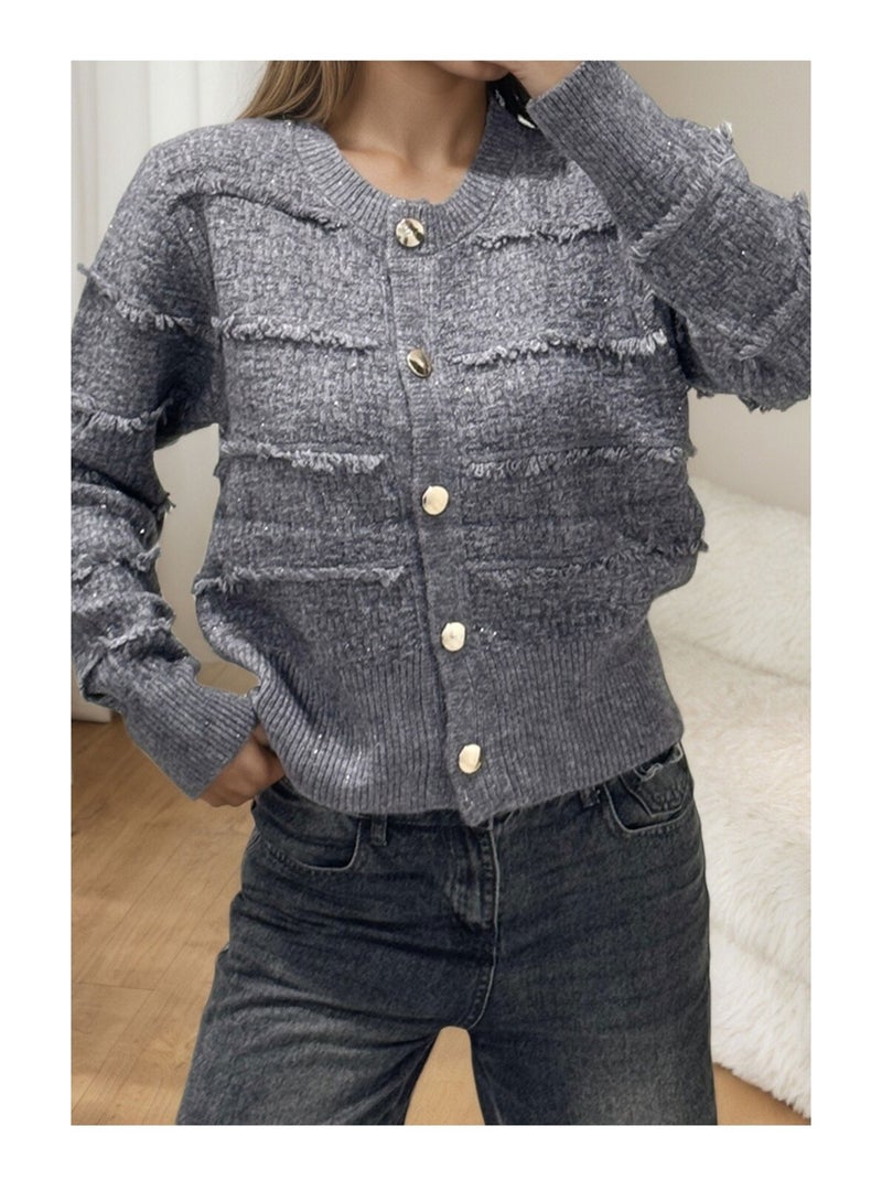 Gilet Cardigan Kebello Gris - Kiabi
