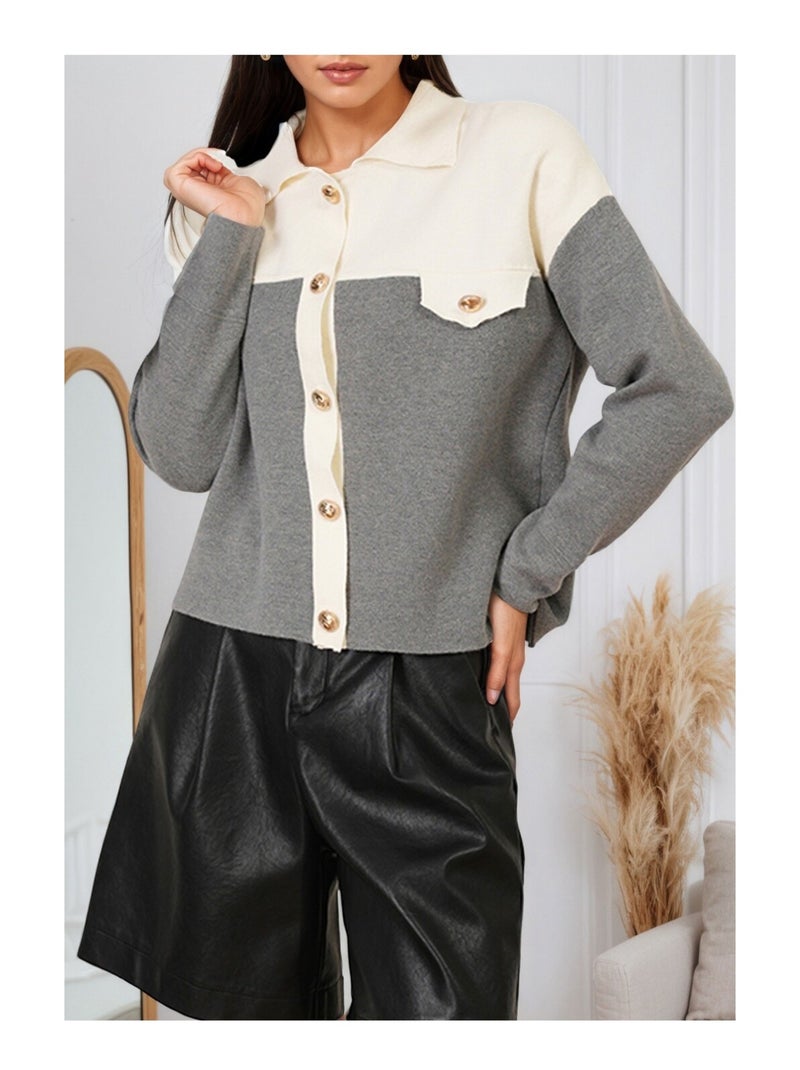 Gilet Cardigan Kebello Gris - Kiabi