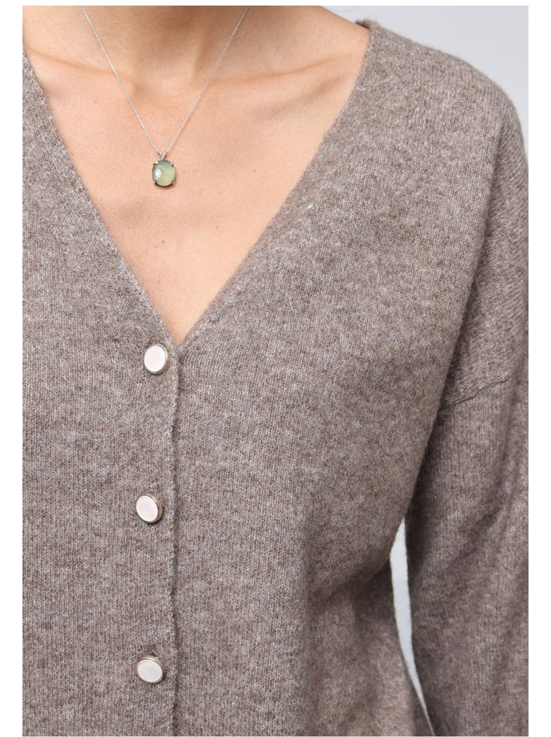 Gilet Cardigan Kebello Marron - Kiabi