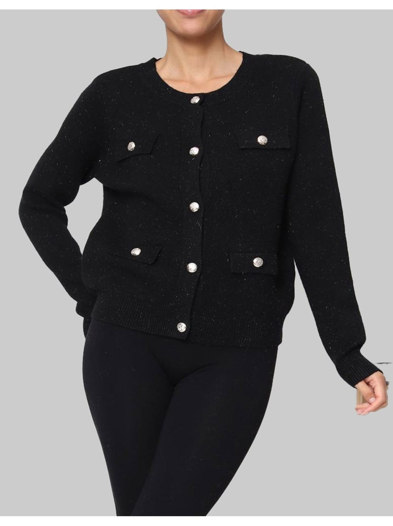 Gilet Cardigan Kebello Noir Noir - Kiabi