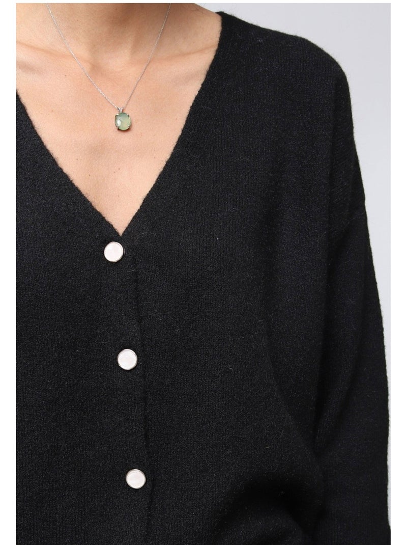 Gilet Cardigan Kebello Noir Noir - Kiabi