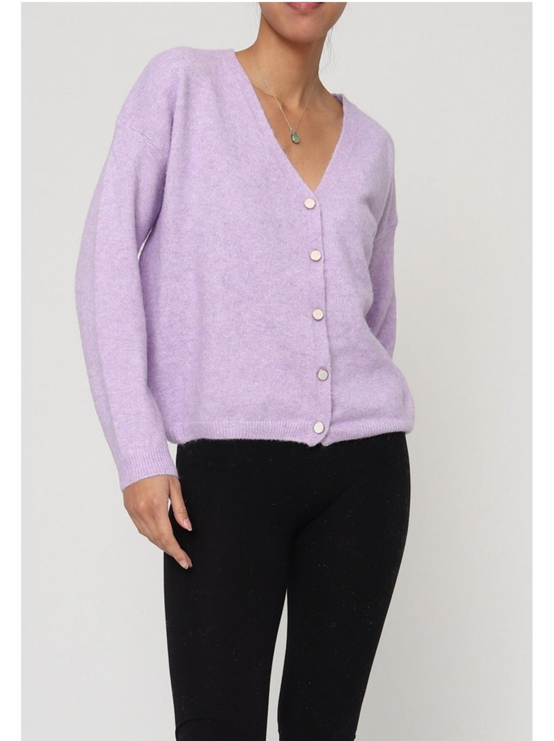 Gilet Cardigan Kebello Violet - Kiabi