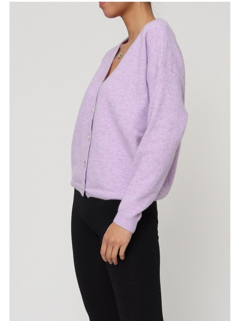 Gilet Cardigan Kebello Violet - Kiabi