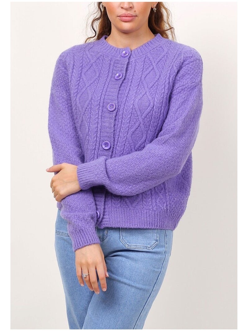 Gilet Cardigan Kebello Violet - Kiabi