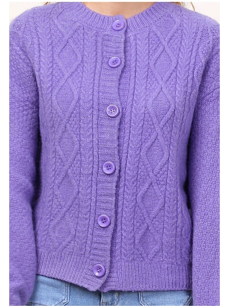 Gilet Cardigan Kebello Violet - Kiabi