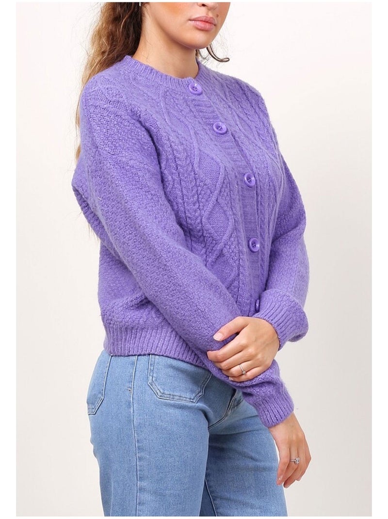Gilet Cardigan Kebello Violet - Kiabi