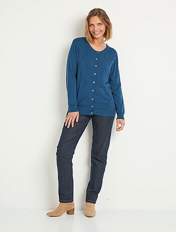 Gilet cardigan uni boutonné modal mélangé - Afibel