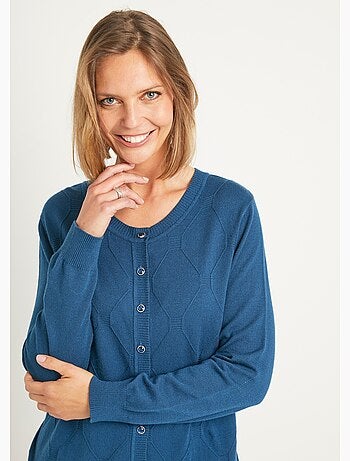 Gilet cardigan uni boutonné modal mélangé - Afibel