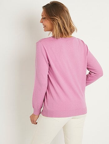Gilet cardigan uni boutonné modal mélangé