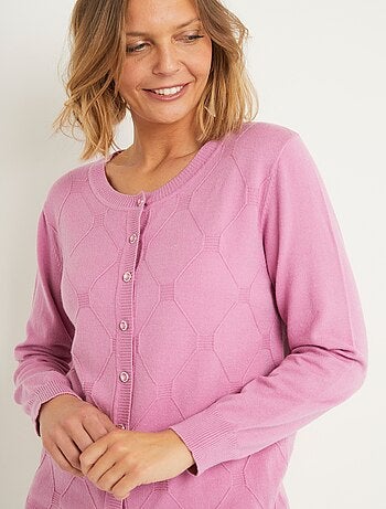 Gilet cardigan uni boutonné modal mélangé