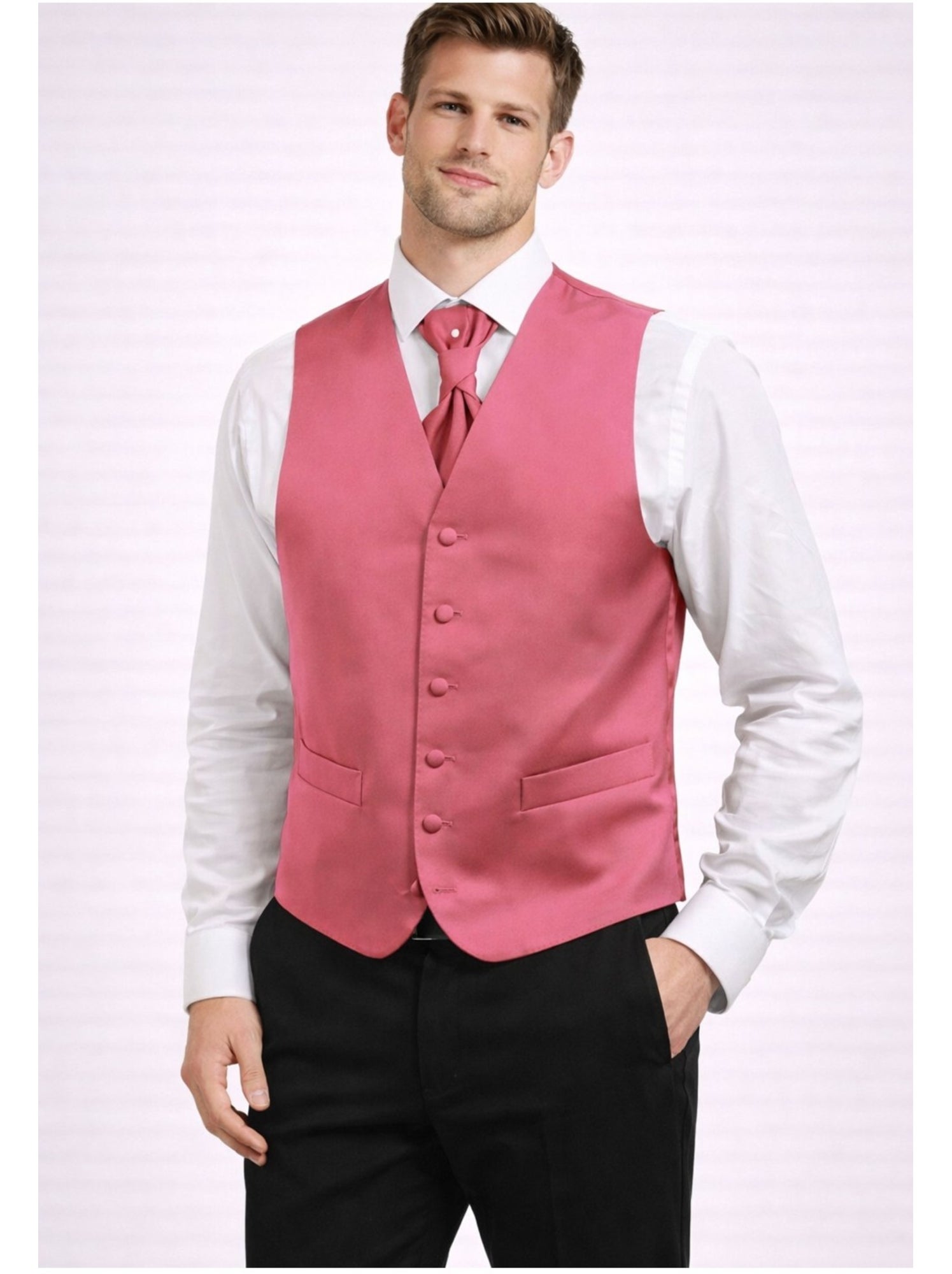Gilet De Cérémonie Unisexe élégant - Rayures De Frises De Fleurs Rebrodées - Taille L - Neuf (stocké)