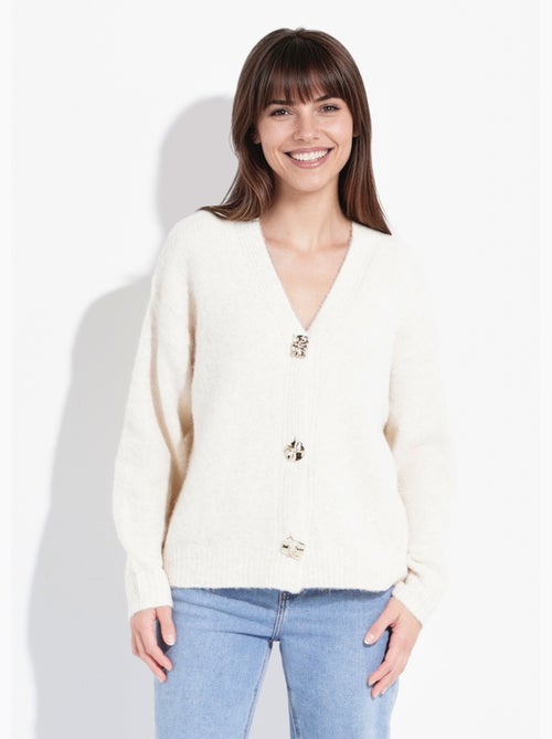 Gilet chaud avec boutons bijou en métal - afibel - Kiabi Gilet chaud avec boutons bijou en métal - afibel - Kiabi